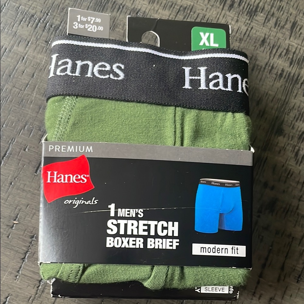 🆕Hanes Green Stretch Boxer Briefs